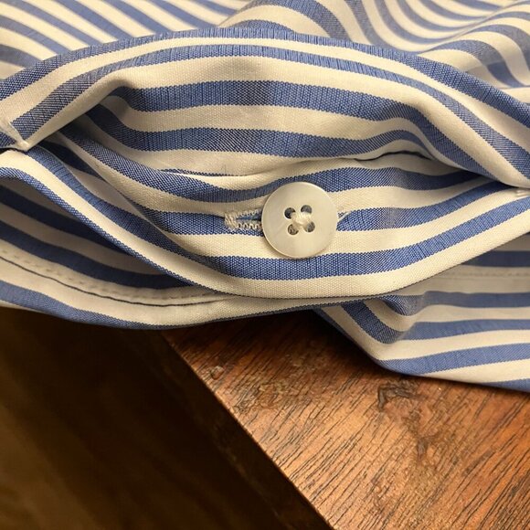 Blue and White Vertical Stripe Dress - Picture 7 of 7